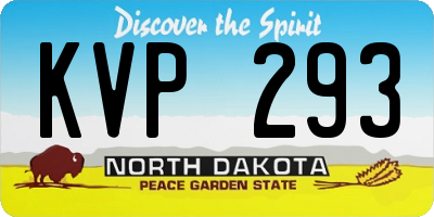 ND license plate KVP293