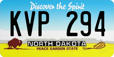 ND license plate KVP294