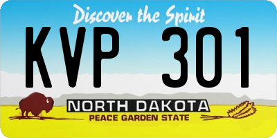 ND license plate KVP301