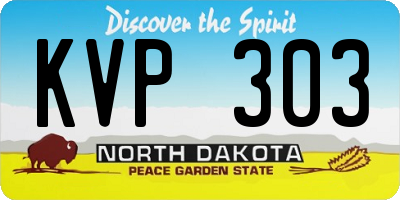 ND license plate KVP303