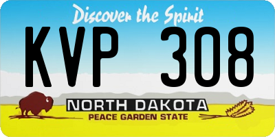 ND license plate KVP308