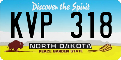 ND license plate KVP318