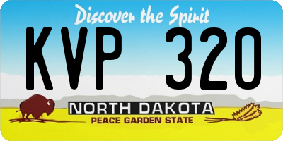 ND license plate KVP320