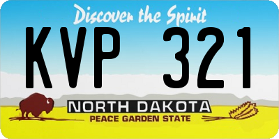 ND license plate KVP321
