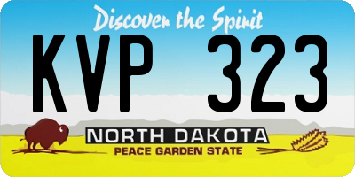 ND license plate KVP323