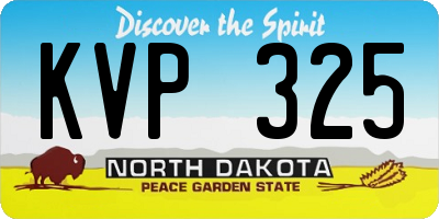 ND license plate KVP325