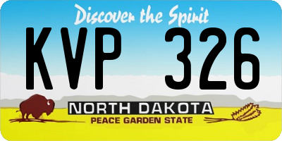 ND license plate KVP326