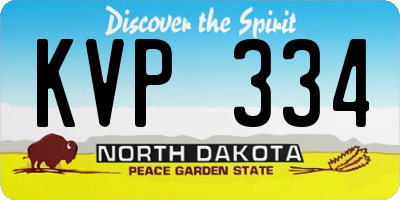 ND license plate KVP334
