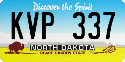 ND license plate KVP337