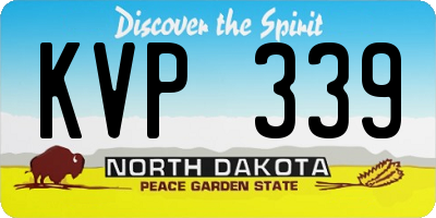 ND license plate KVP339
