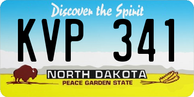 ND license plate KVP341