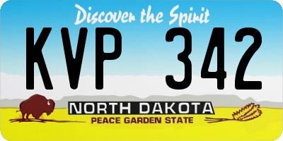 ND license plate KVP342