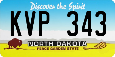 ND license plate KVP343