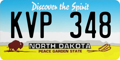 ND license plate KVP348