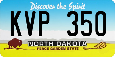 ND license plate KVP350