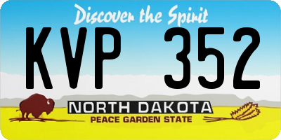 ND license plate KVP352