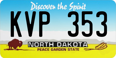 ND license plate KVP353