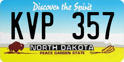 ND license plate KVP357