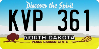 ND license plate KVP361