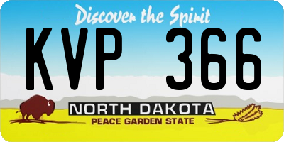 ND license plate KVP366