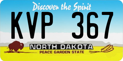 ND license plate KVP367