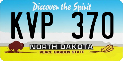 ND license plate KVP370