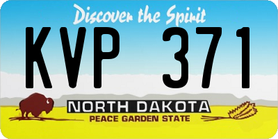 ND license plate KVP371