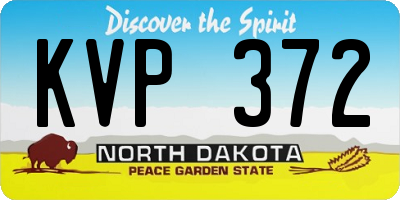ND license plate KVP372
