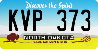 ND license plate KVP373