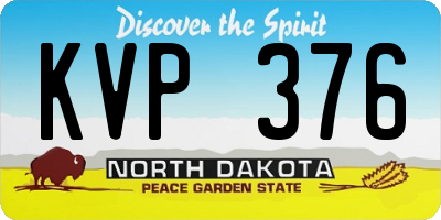 ND license plate KVP376