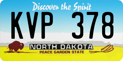 ND license plate KVP378