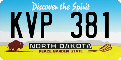 ND license plate KVP381