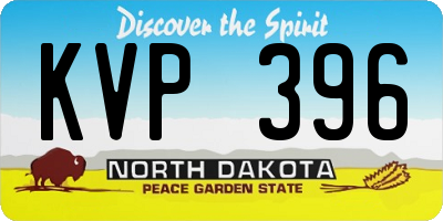 ND license plate KVP396