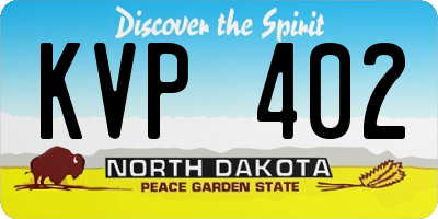 ND license plate KVP402