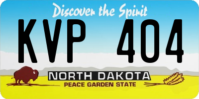 ND license plate KVP404