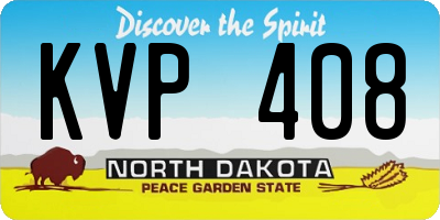 ND license plate KVP408