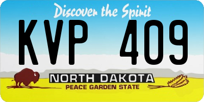 ND license plate KVP409