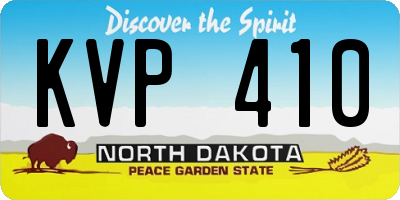 ND license plate KVP410