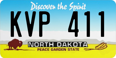 ND license plate KVP411