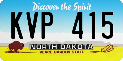ND license plate KVP415