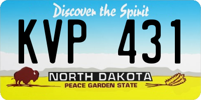 ND license plate KVP431