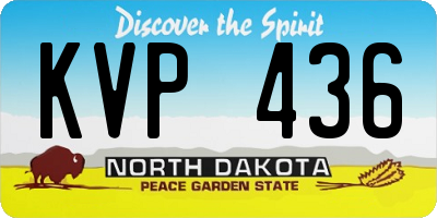 ND license plate KVP436