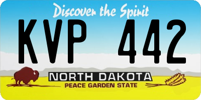ND license plate KVP442
