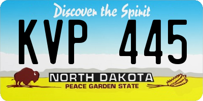 ND license plate KVP445