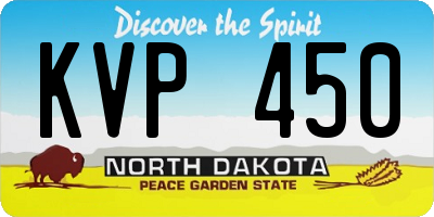 ND license plate KVP450