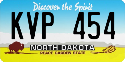 ND license plate KVP454