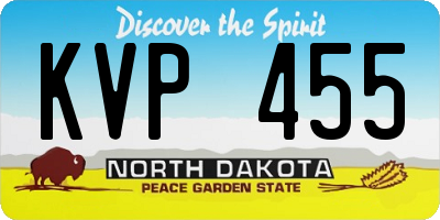 ND license plate KVP455