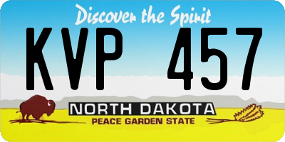ND license plate KVP457