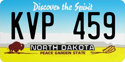 ND license plate KVP459