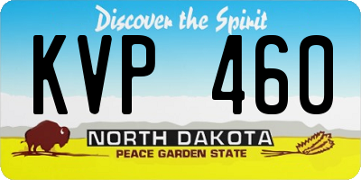 ND license plate KVP460